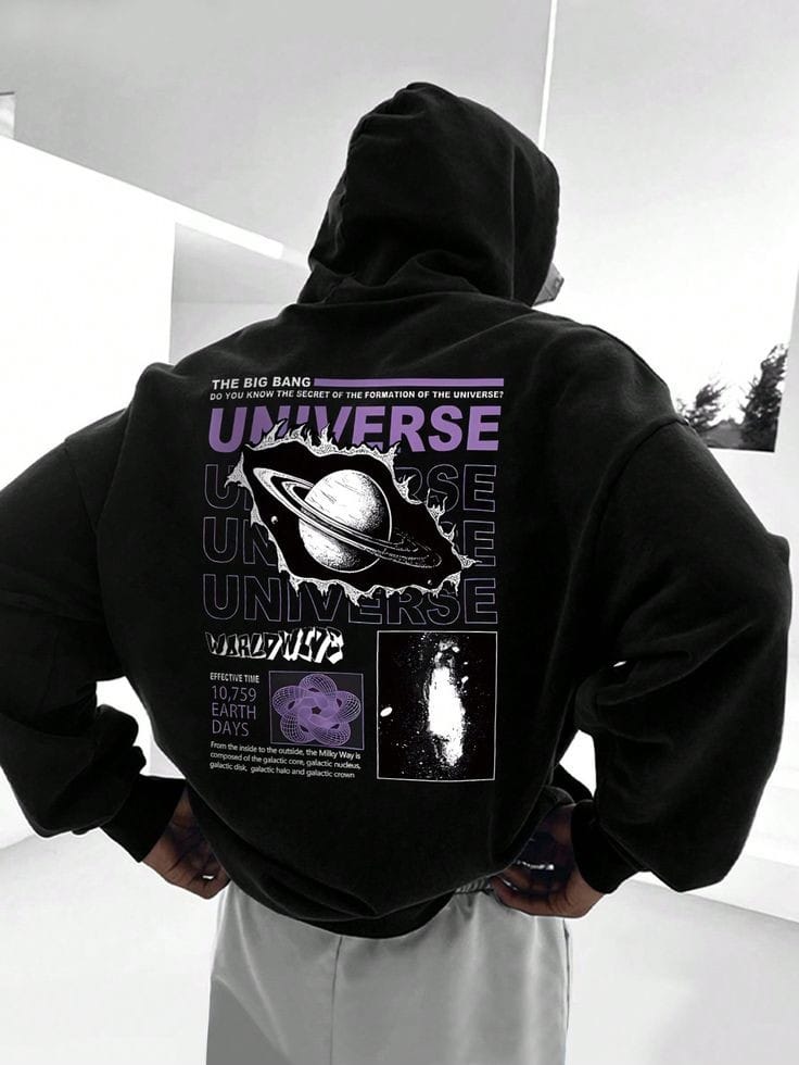 Men's planet design hoodie oversized