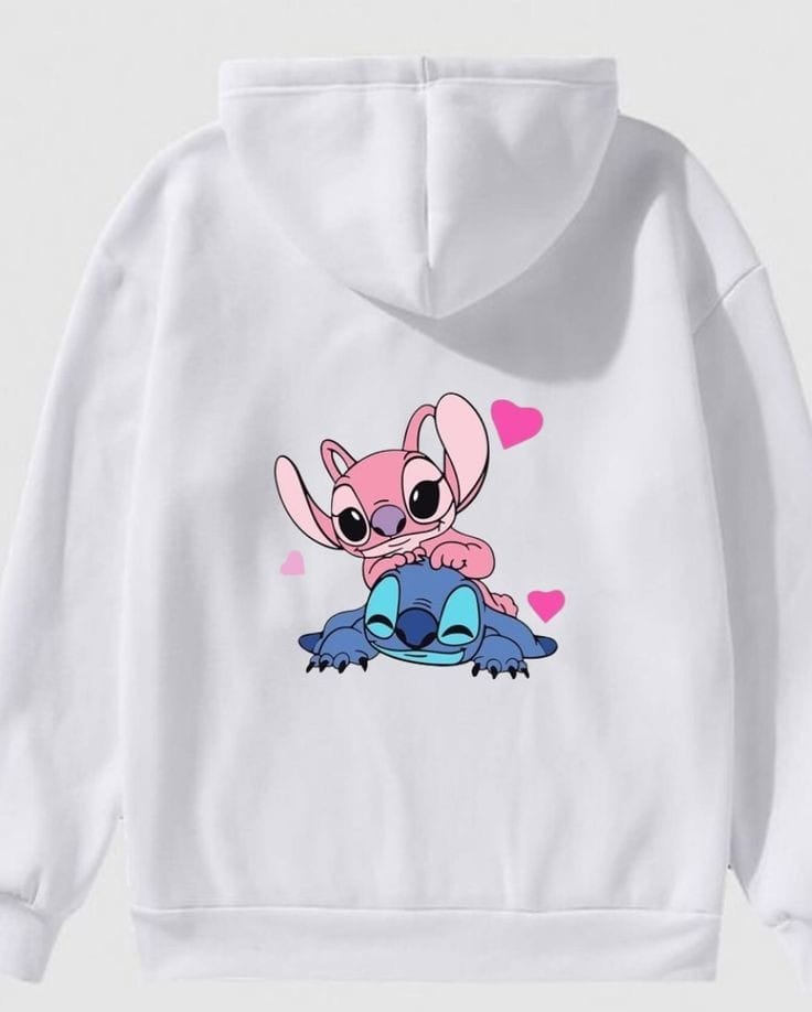 Stitch couple oversized hoodies