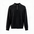 Men's Premium Textured Half-Zip Polo Sweater – black