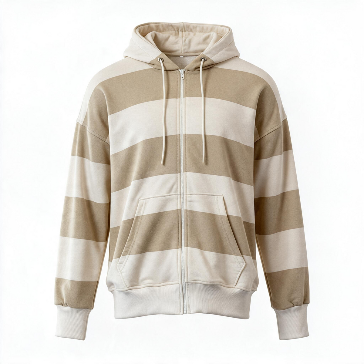 Premium Striped Zip-Up Hoodie