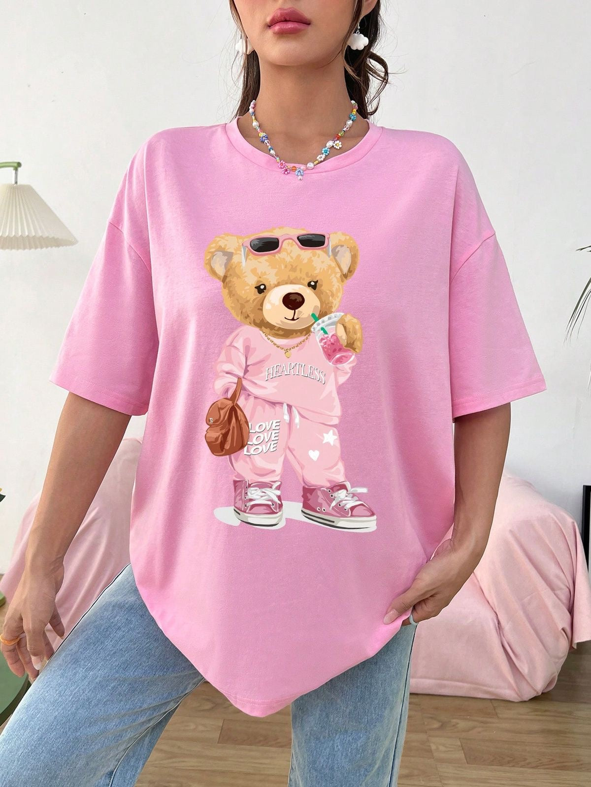 Cute Cartoon Bear Oversized Tshirt