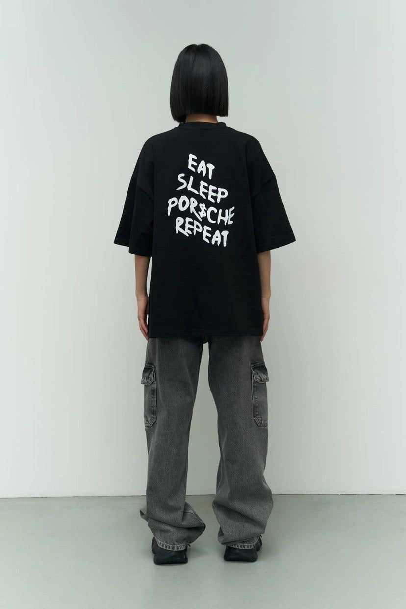 Eat Sleep Porsche Repeat Oversized Tshirt