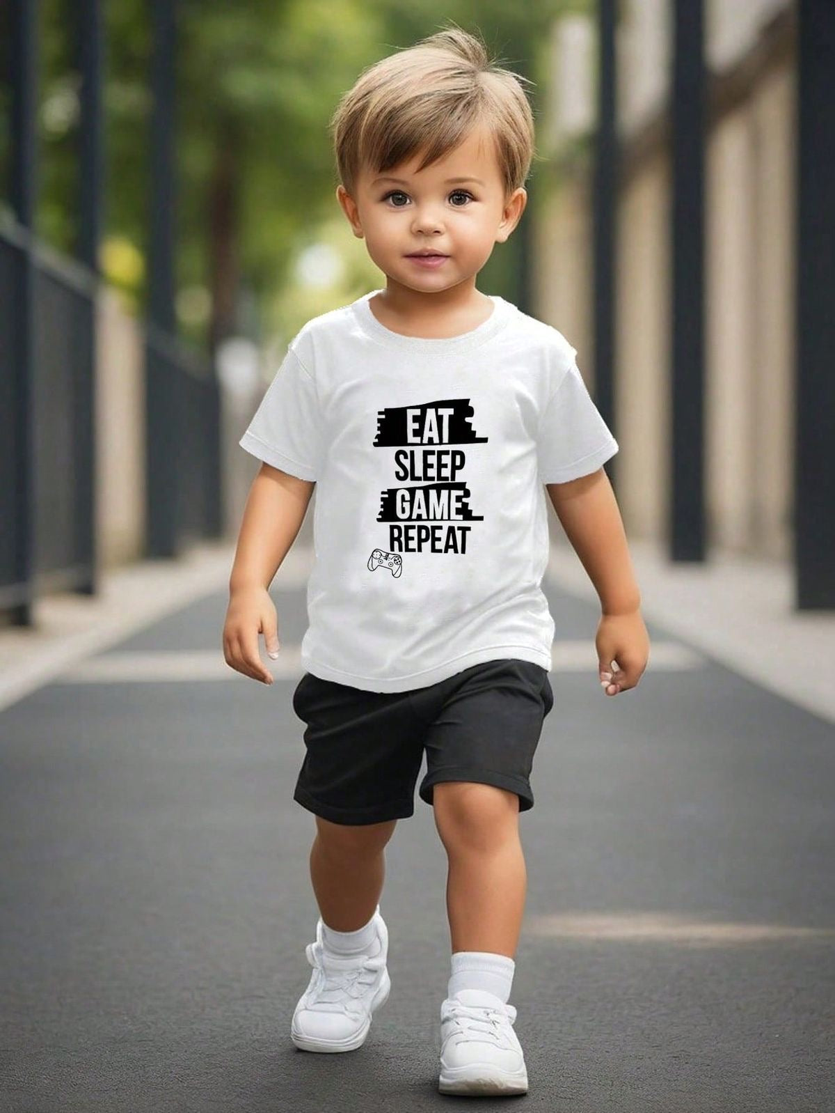 Eat Sleep Game Repeat Kids Tshirt