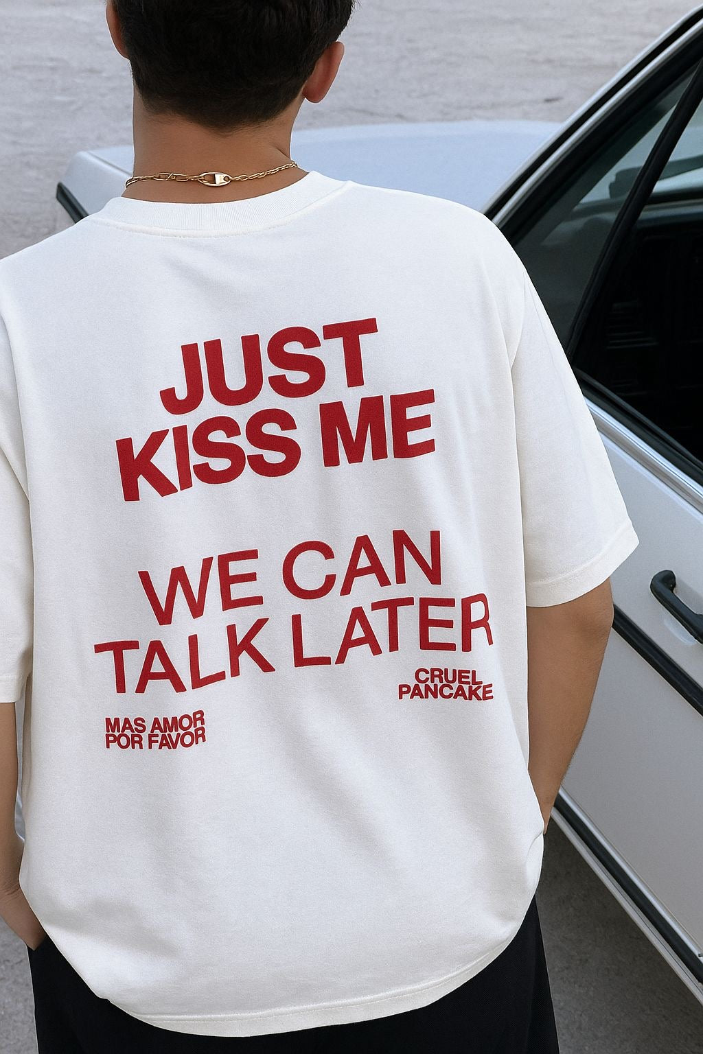 Just Kiss Me Men Tshirt Oversized