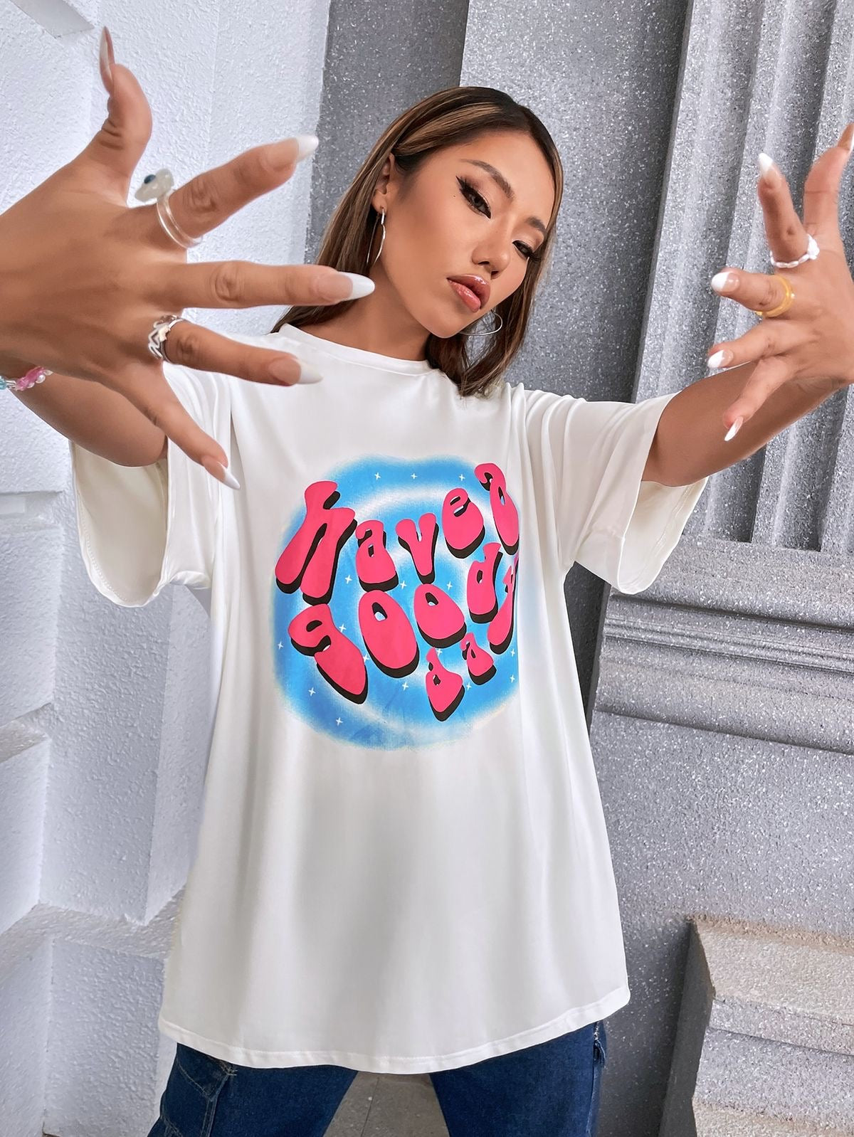 Have a good day women Tshirt oversized