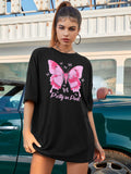 Pretty in pink women Tshirt oversized