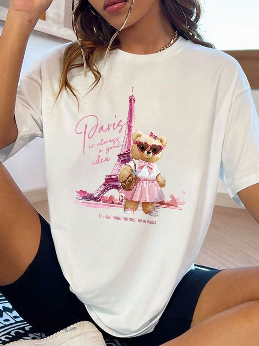 Paris is always a good idea women Tshirt oversized
