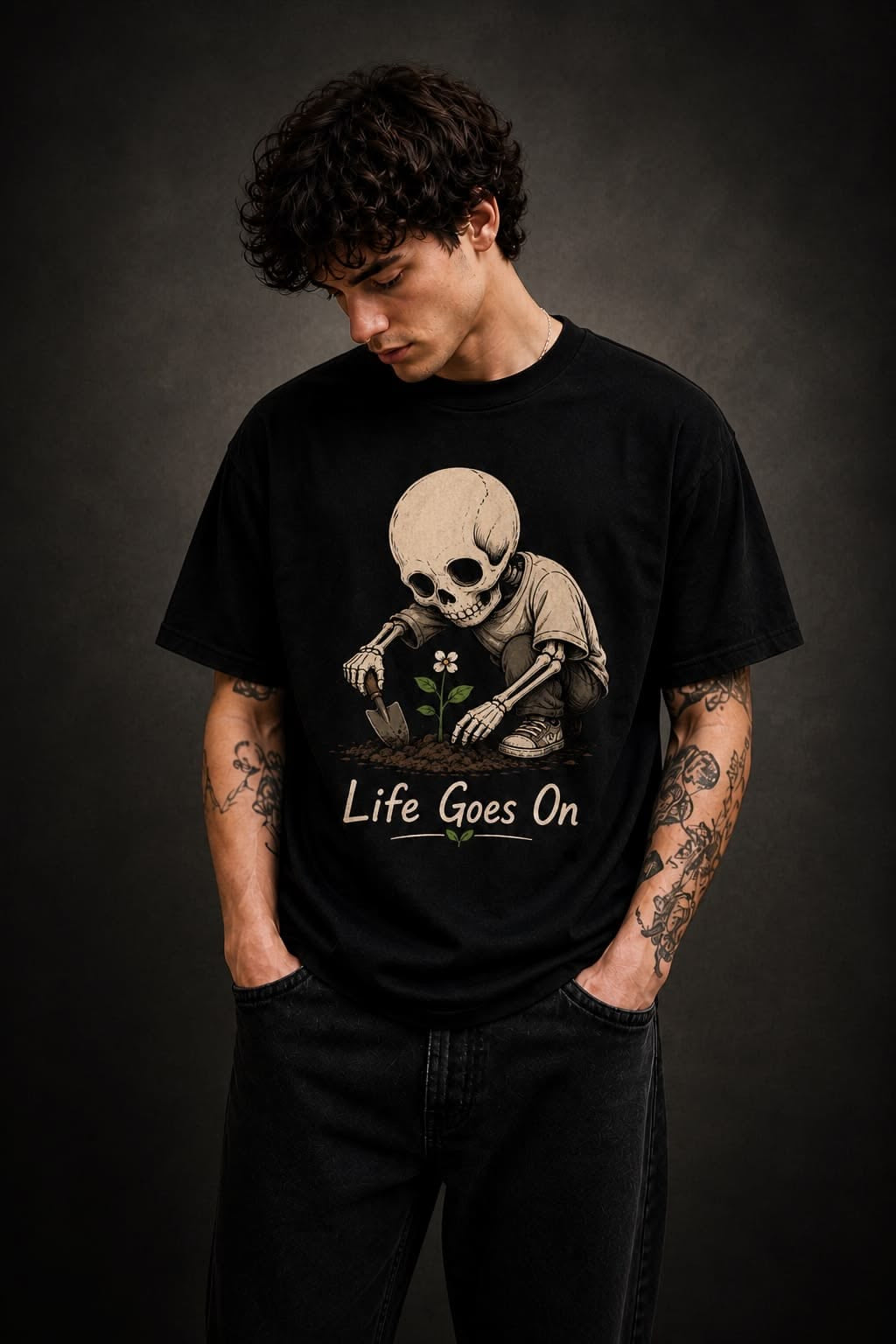 Life Goes On Men Tshirt Oversized
