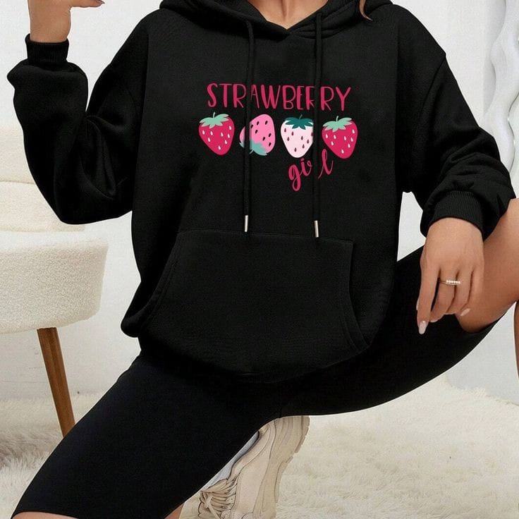 Strawberry girl oversized hoodie