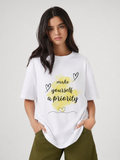 Make yourself a priority women oversized tshirt