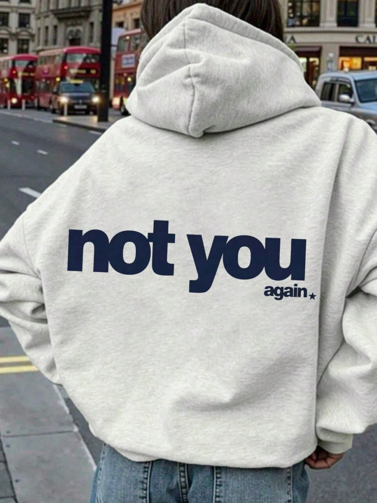 Not you letter graphic women’s hoodie oversized