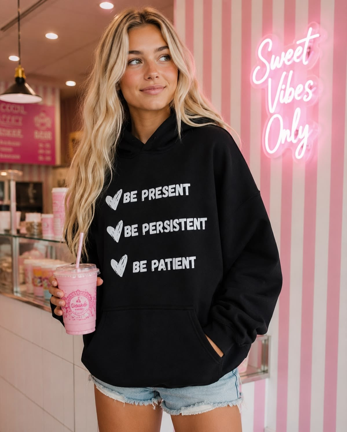 A cute hoodie with a little main character energy women’s hoodie oversized