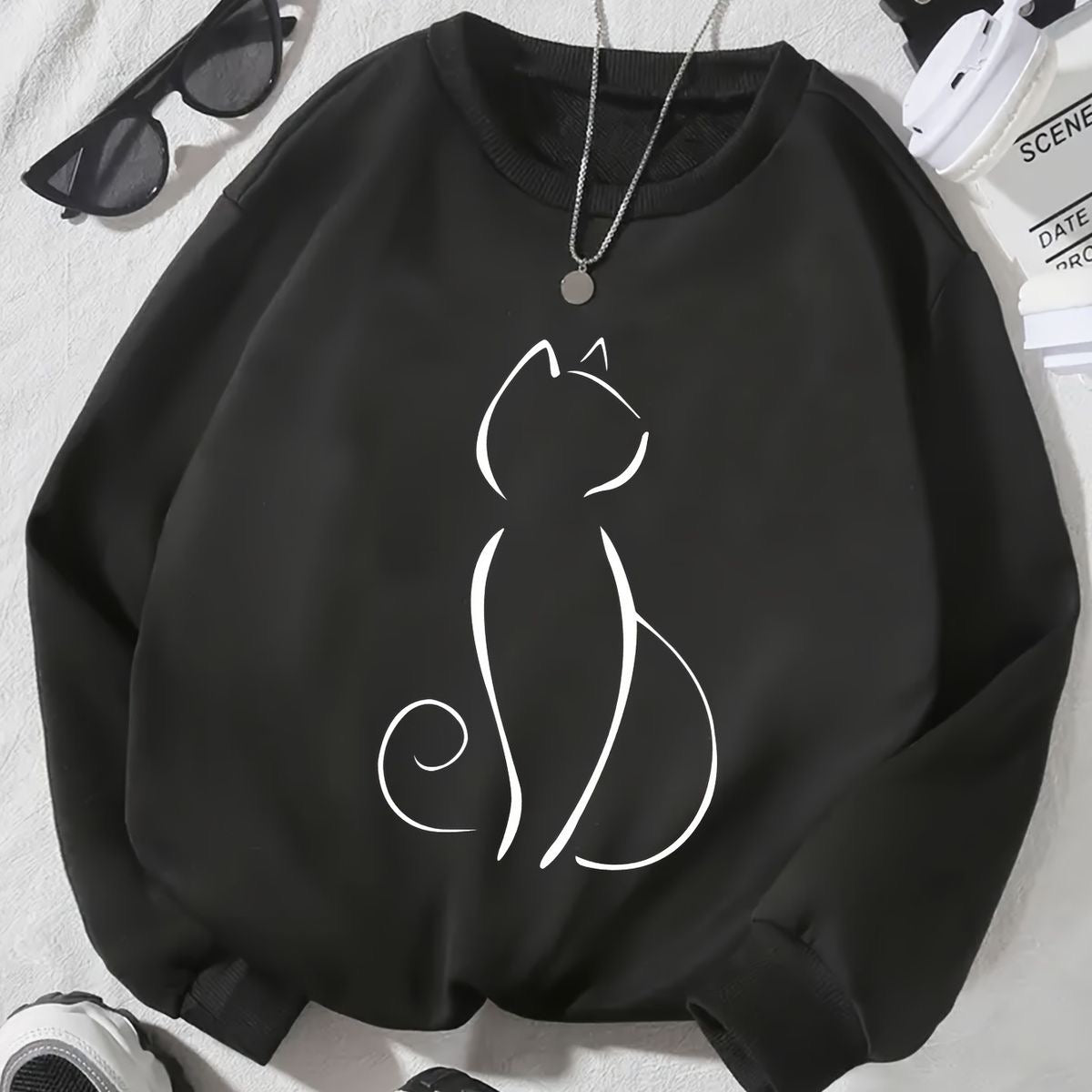 Cat sweatshirt oversized