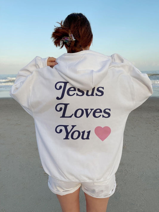 Jesus loves you oversized hoodie