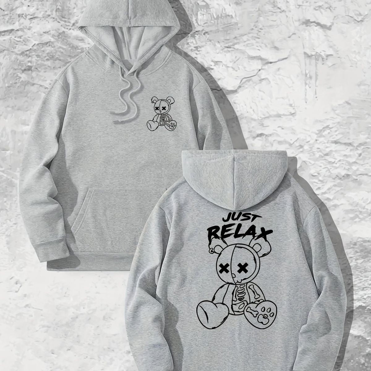 Relax and bear hoodie oversized