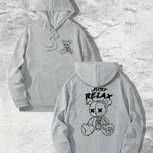 Relax and bear hoodie oversized