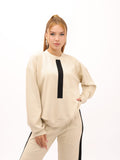 Women Set Sweatshirt With Line in the Chest