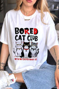 Bored Cat Club T-Shirt – Funny Grumpy Cat Graphic Tee for Cat Lovers