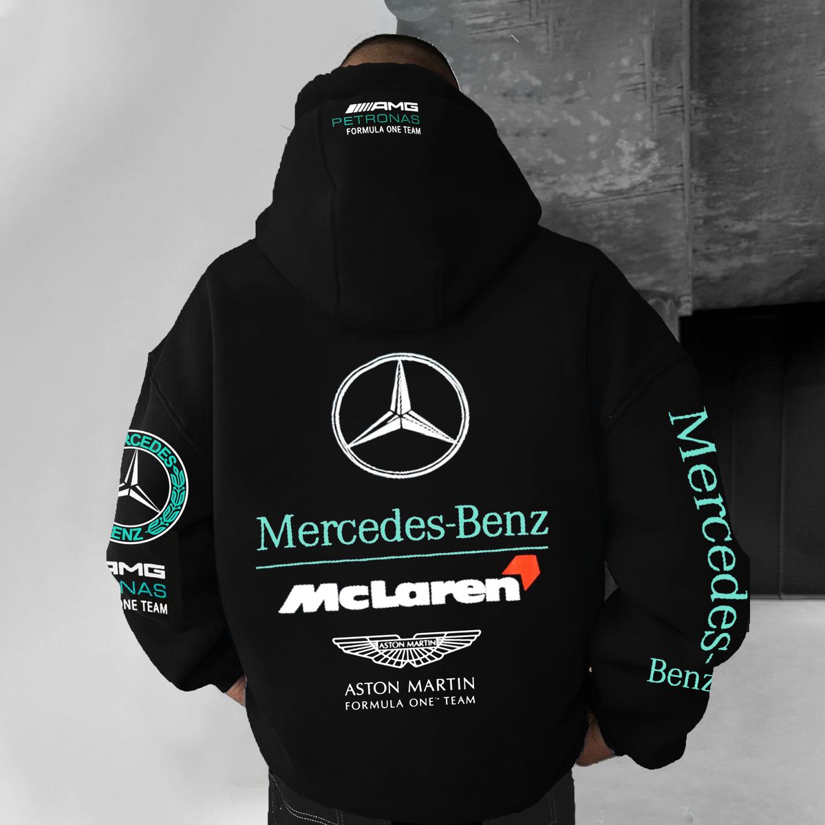 Unisex Racing Team Logo Printed Casual Oversized Hoodie