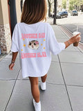 Cute Hamster Graphic Round Neck T-Shirt, Summer Top