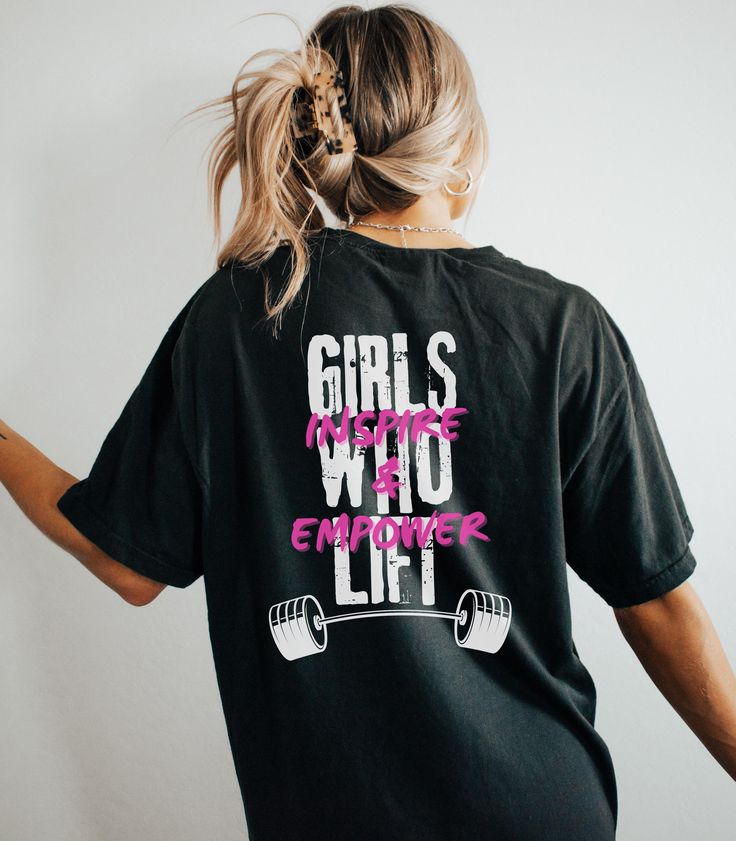 Girls Who Lift Inspire & Empower Gym Tshirt Gift for her, Christmas Special Pink Design for Muscle Mommy, Workout Fit for Girlfriend Wifey