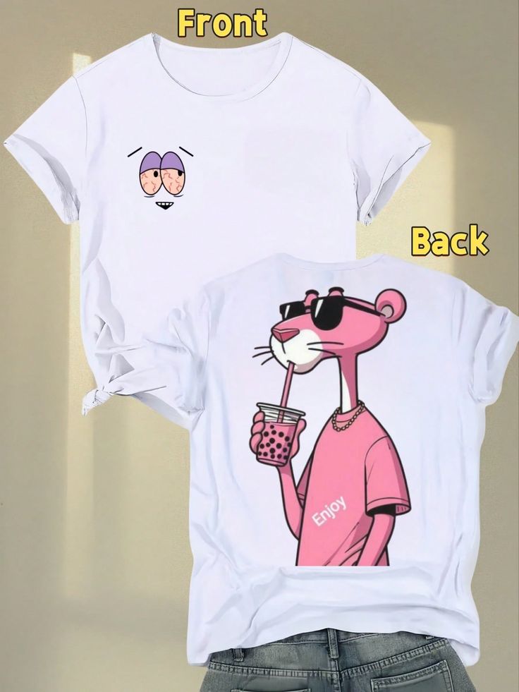 Shirt With Cool Pink Panther Print Regular Fit