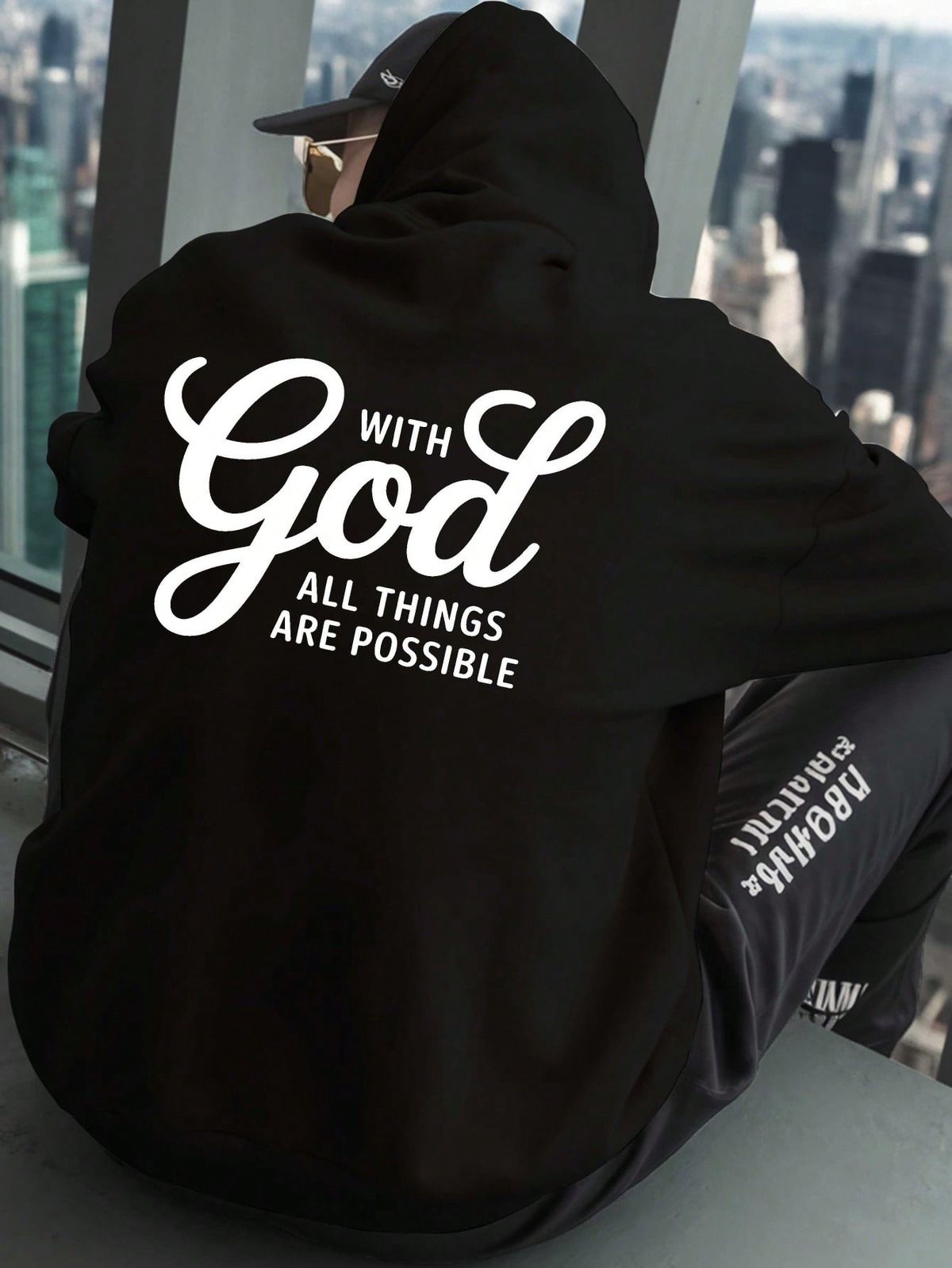 With God, All Things Are Possible Men's Oversized Hoodie