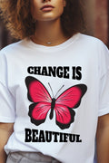 Change Is Beautiful Aesthetic Butterfly T-shirt Design