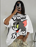 Tom and jerry women oversized tshirt