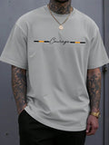 Men's Letter Print Round Neck Short Sleeve T-Shirt