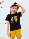 Toddler Boys Letter & Expression Print Tee