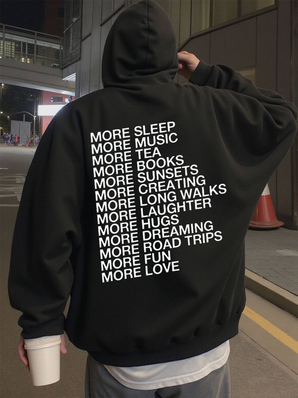Hoodies for Men, Streetwear, More Everything, Text Print Graphic Hoodies for Men, Suitable for