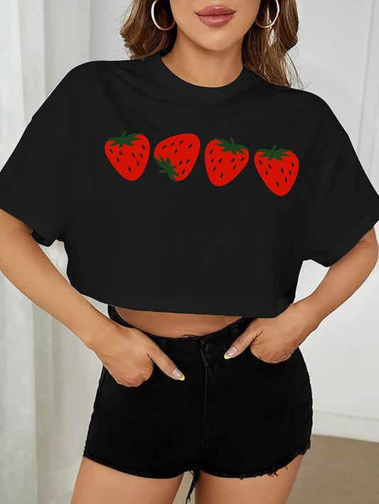 Strawberry Crop Top Oversized