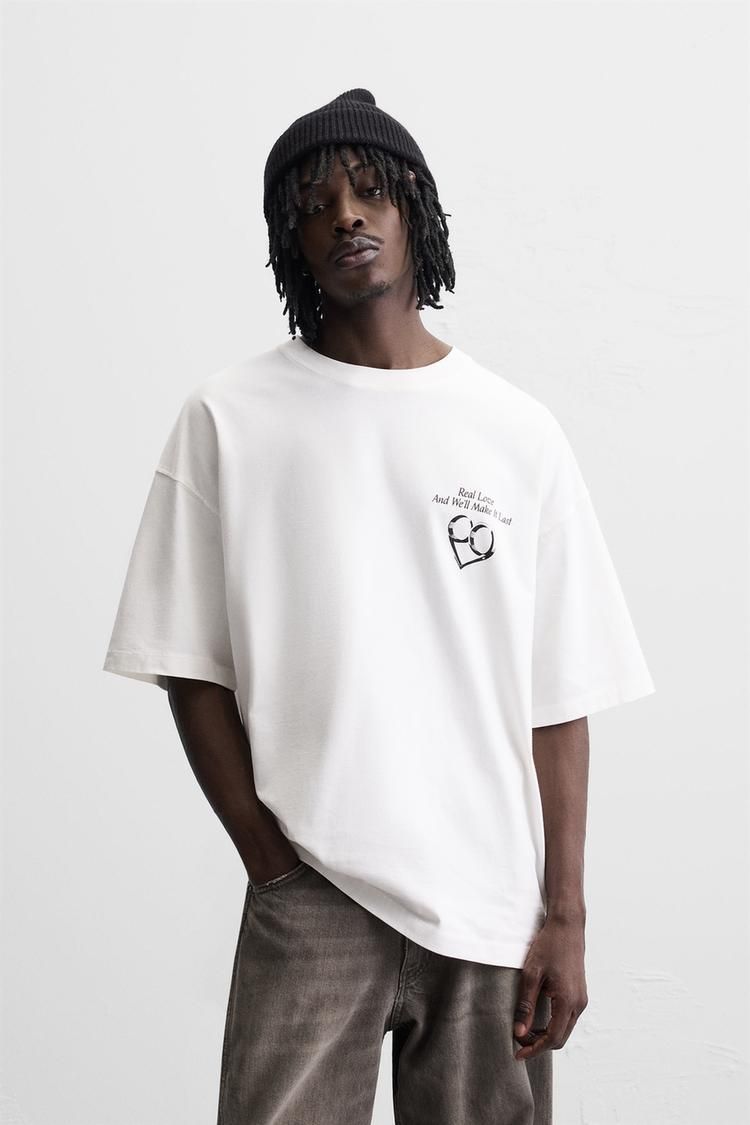 WASHED SLOGAN T-SHIRT