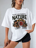Slogan Graphic Drop Shoulder Tee
