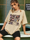 Cartoon & Letter Graphic Drop Shoulder Tee