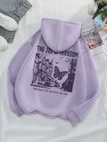Women'S Butterfly Pattern Printed Hoodie With Slogan