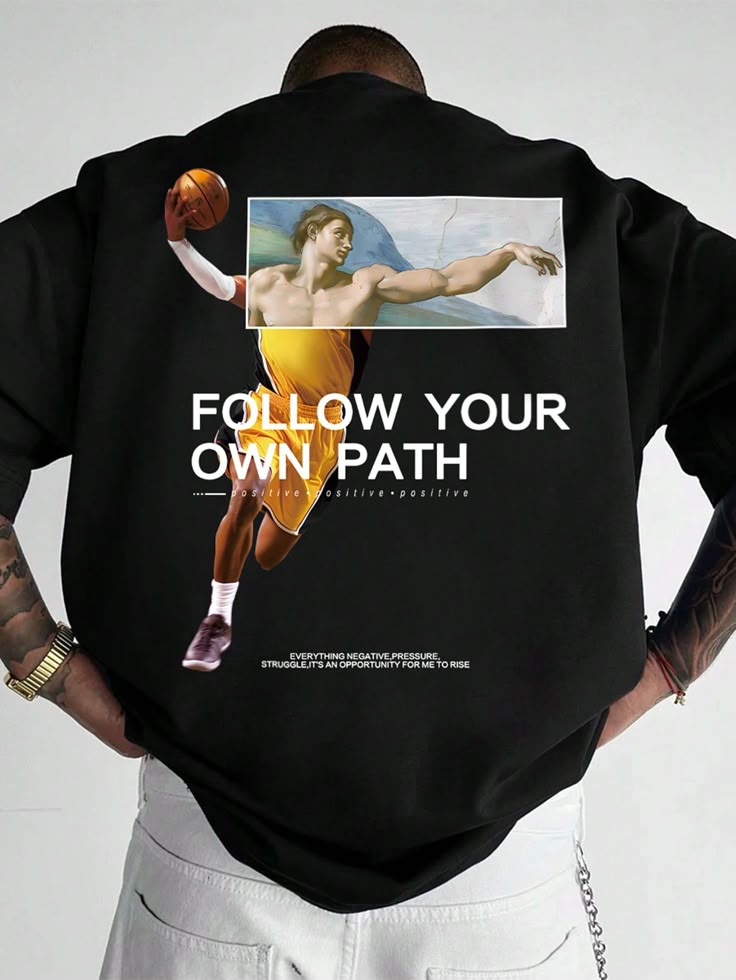Character & Slogan Printed Round Neck Short Sleeve Casual T-Shirt