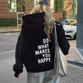Women' Letter Print Zip-up Hoodie With Pockets - Cozy & Stylish Fall/winter Sportswear