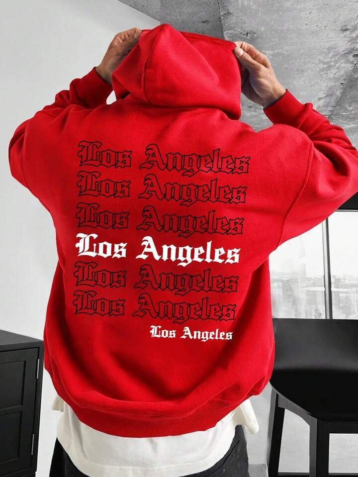 Manfinity EMRG Men Slogan Graphic Drop Shoulder Hoodie