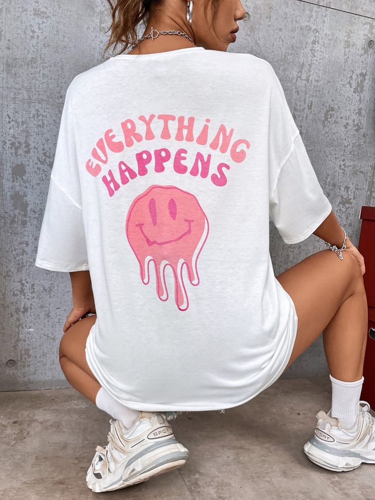 Letter Graphic Drop Shoulder Tee