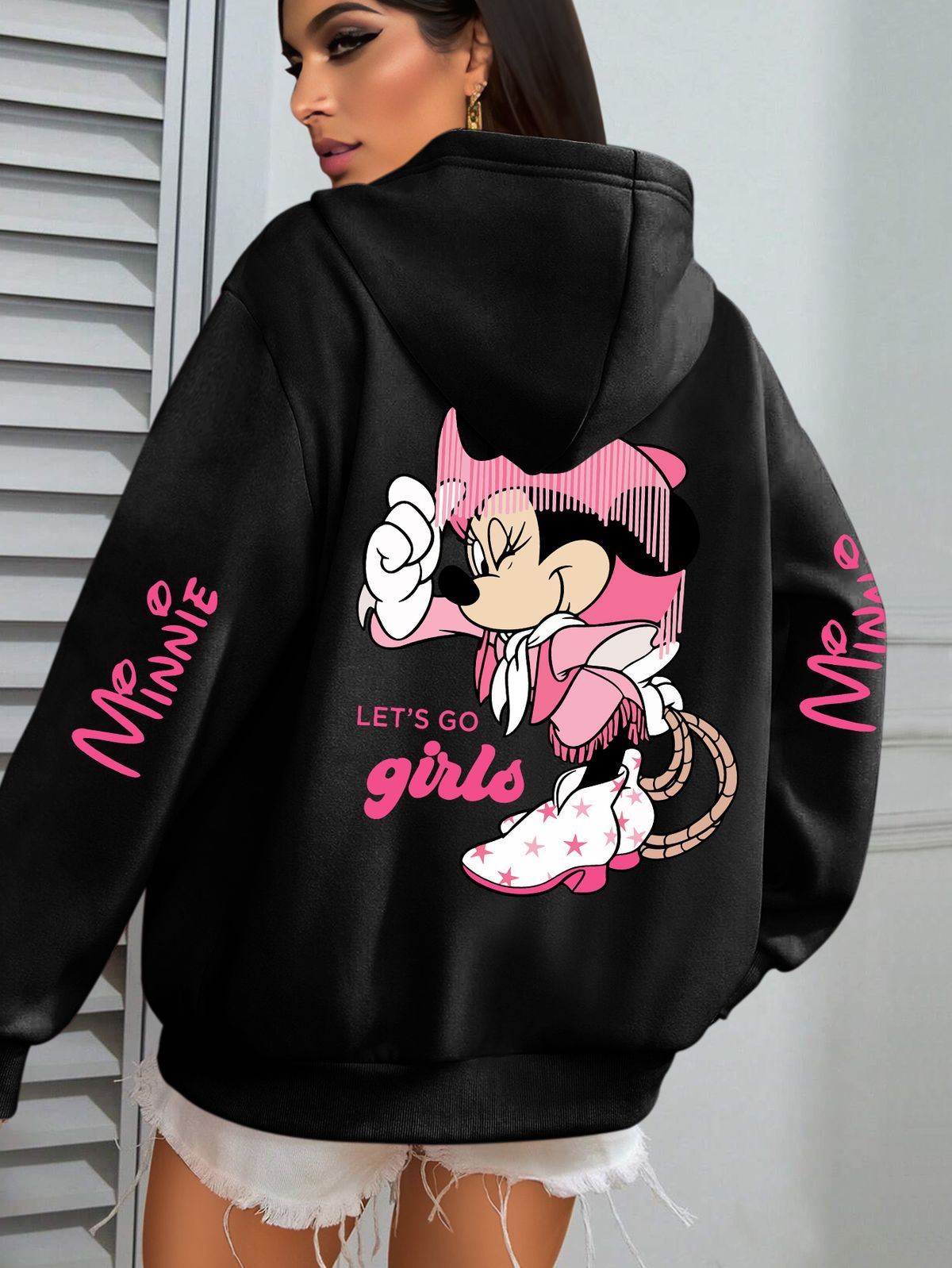 2025 Fashion Women's Sportswear, Disney Minnie Cartoon Design Autumn and Winter Pullover, Casual