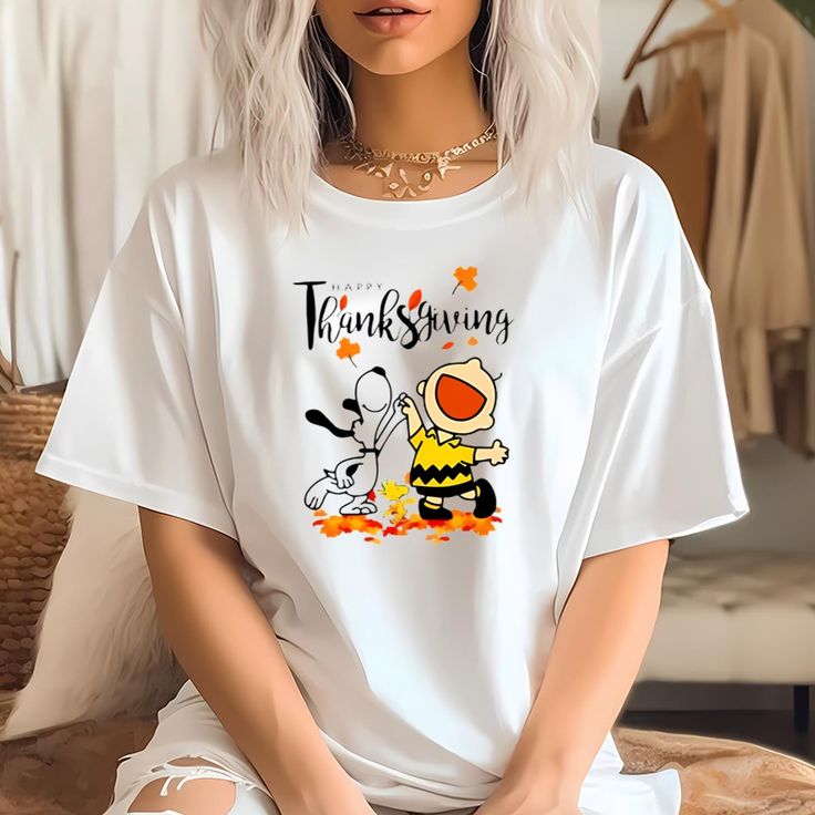 Peanuts Snoopy Charlie Brown Woodstock Happy Thanksgiving T-shirt