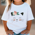 Kawaii Cat Tops Summer Girl T-Shirt O-Neck Girls Fashion Clothes Children's T-Shirt Cartoon