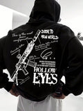 Hollow Eyes Hoodie, Regular Fit, Y2K, Hip-Hop Street Style, Digital Print, Casual Pullover With Pockets. The Perfect Gift.
