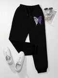 Butterfly Print Drawstring Waist Joggers SHEIN avatar link