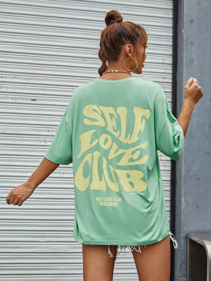 Letter Graphic Drop Shoulder T-Shirt
