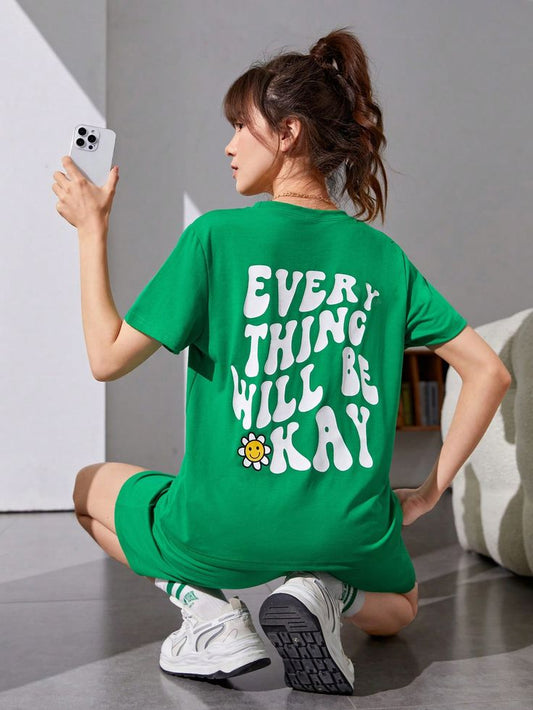 Letter Print Tshirt Regular Fit