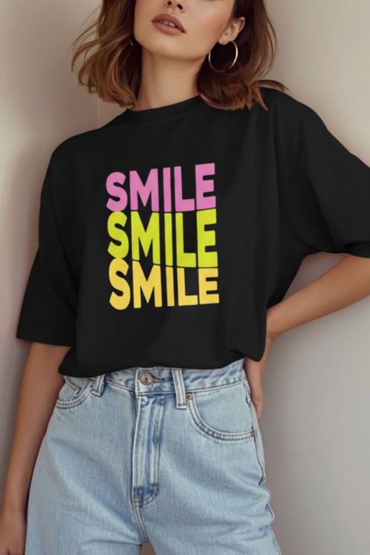 Smile Quote T-Shirt | Casual Summer Outfit for Women
