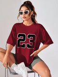 Attitude Print Tshirt Short Sleeve Crew Neck Casual Top For , Women's Clothing
